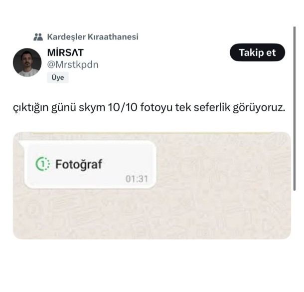 Fotoğrafınızı tek seferlik atar mısınız?