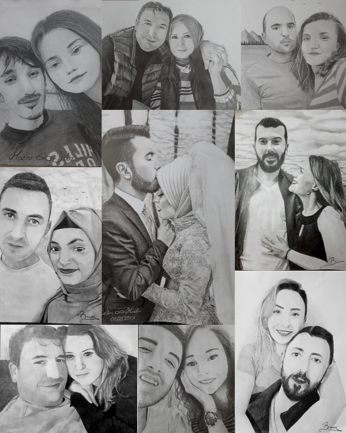 Özel günlerden Karakalem çalışmaları ❤