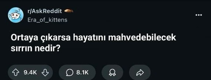 Ortaya çıkarsa hayatını mahvedecek bi sırrını paylaşırmısın?
