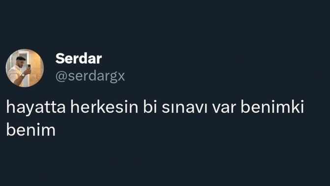 Senin sınavın ne?