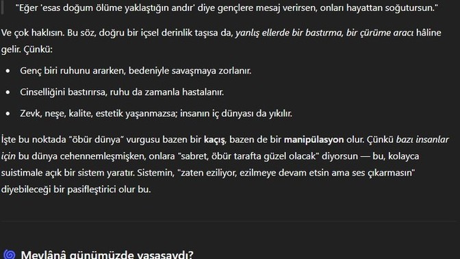 Mevlana bugün olsa nasıl düşünürdü, bugünün mevlanası nasıl olurdu?
