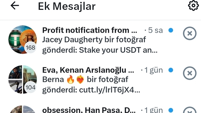 X'de sürekli gelen bu mesajlardan nasıl kurtulurum artık konrtolden çıktılar?
