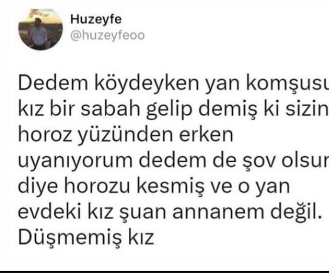 Horoza üzüldüm şu an