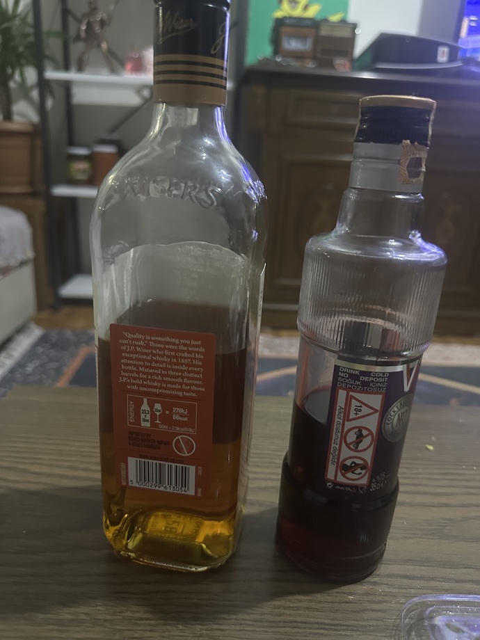 Iki şişe de doluydu