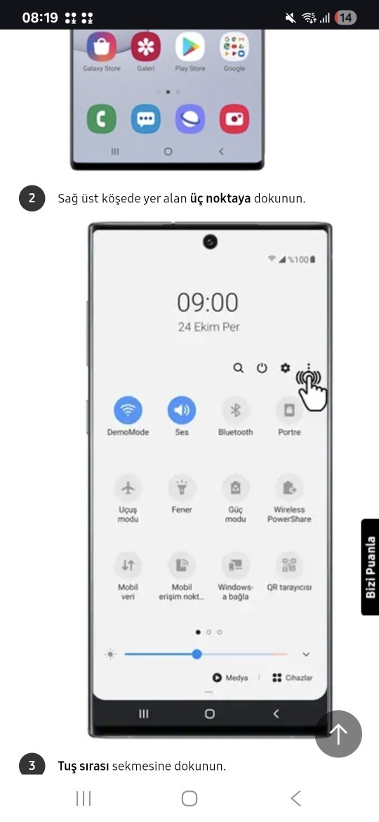 Samsung telefonumu güncelledim ve?