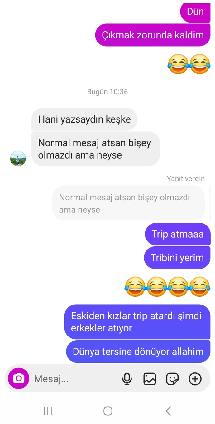 Trip atan erkekler hakkında ne düşünüyorsunuz ben bu çocuğa ne diyim ya kız gibi trip atio 😂😂 ?