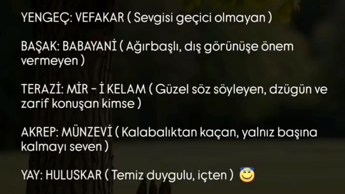 Burçlar bir eski kelime olsaydı ne olurdu?
