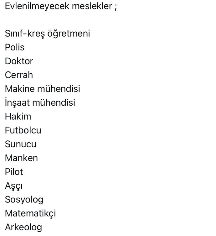 Hangi meslekten biriyle evlenmezsiniz?