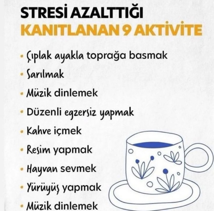 Stresinizi azaltmak için neler yapıyorsunuz?