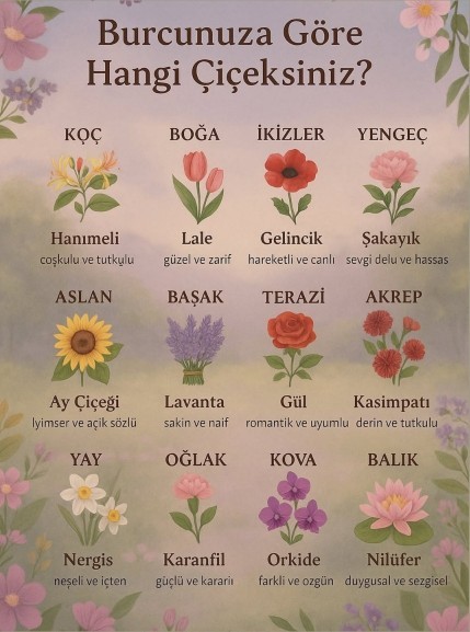 Burcunuza göre sizin çiçeğiniz hangisi?