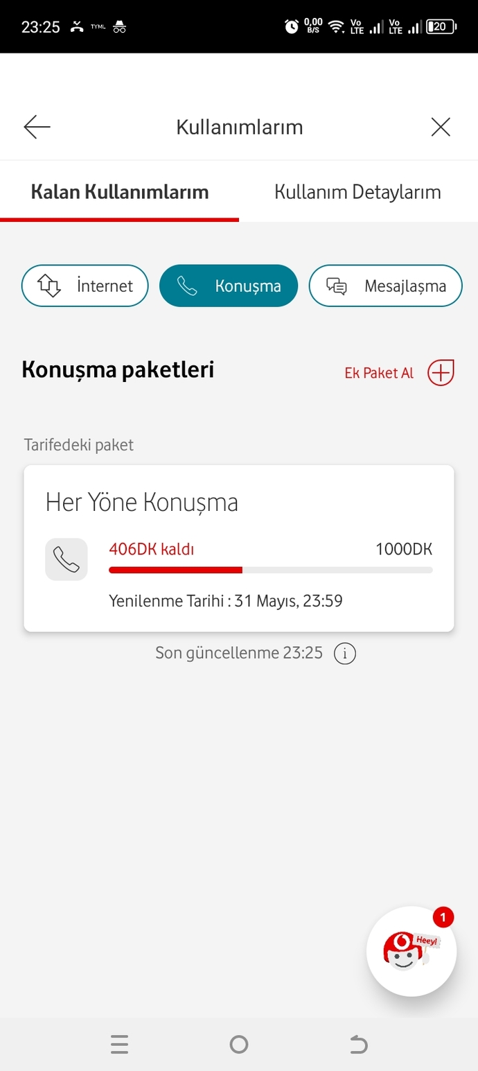 Ayda kaç dk konuşma yaparsınız?