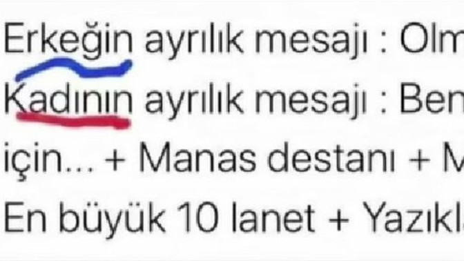 Ayrılık mesajın uzun mu olur, kısa mı?