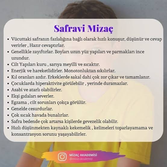 Kimler safravi mizaç, görelim?
