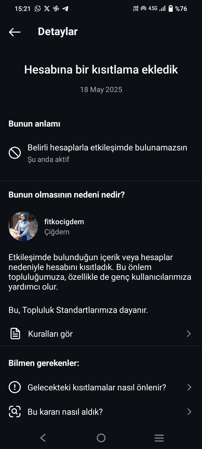 Arkadaşlar bir Instagram hesabıma sürekli kısıtlama koyuyor?