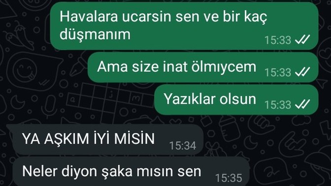 Sevgilim bu mesajı yazdı çok kırıcı değil mi?