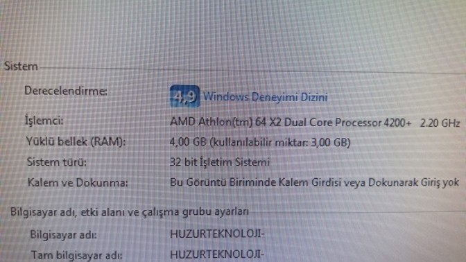 Bilgisayarımın Sistemi 32 Bit 64 Bite Nasıl Yükselir?