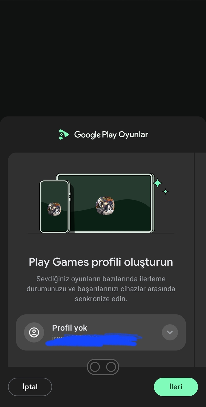 Zaten play games hesabım olmasına rağmen başka hesap istiyor?