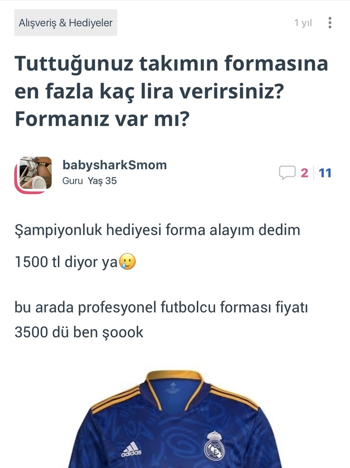 Tuttuğunuz takımın formasına en fazla kaç lira verirsiniz?