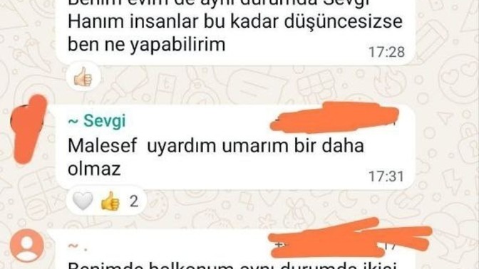 Üst komşumun abartıp gruba şikayet etmesi normal mi?