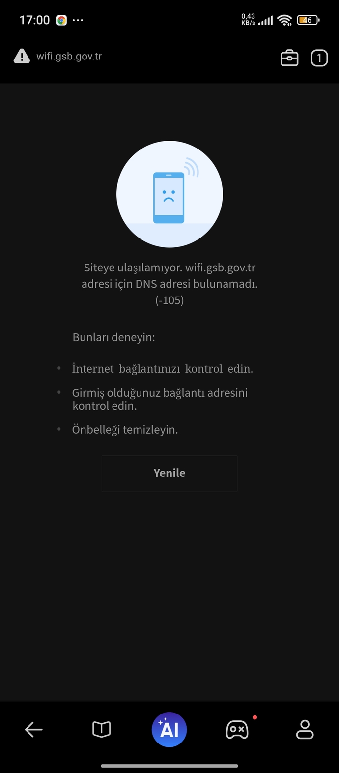 gbs wifi giriş ekranı gelmiyor böyle diyip duruyor nasıl çözülür başına gelen var mı