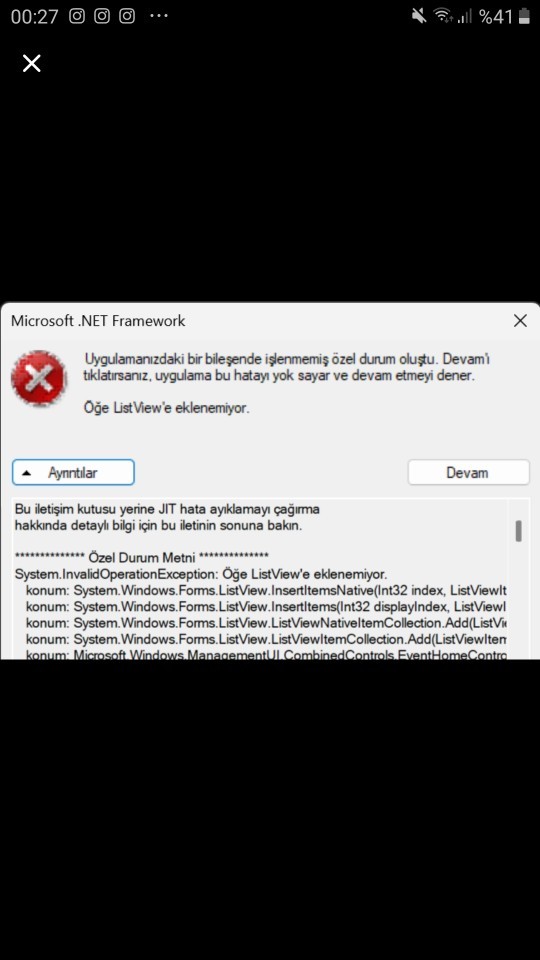 Bilgisayarım kendi kendini yeniden başlattı ve microsoft framework hatası verdi. Acil yardım?