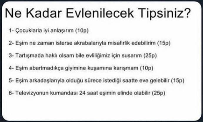 Ne kadar evlenilecek tipsiniz sorusunda kaç puan çıkar sizden?