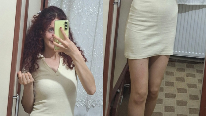 İnce fiziğime mi mini yakışıyor, dolgun fiziğe mi?