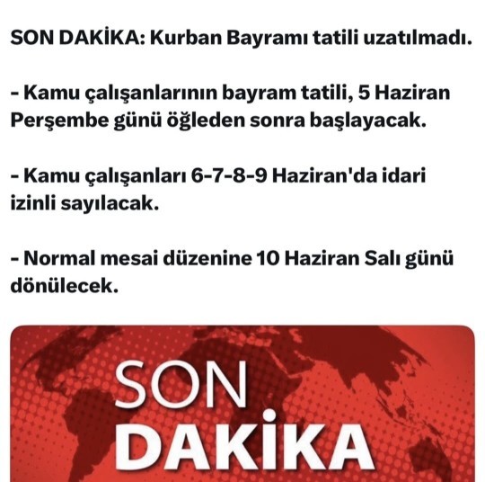 Bayram tatilleri iptal oldu mu😃?
