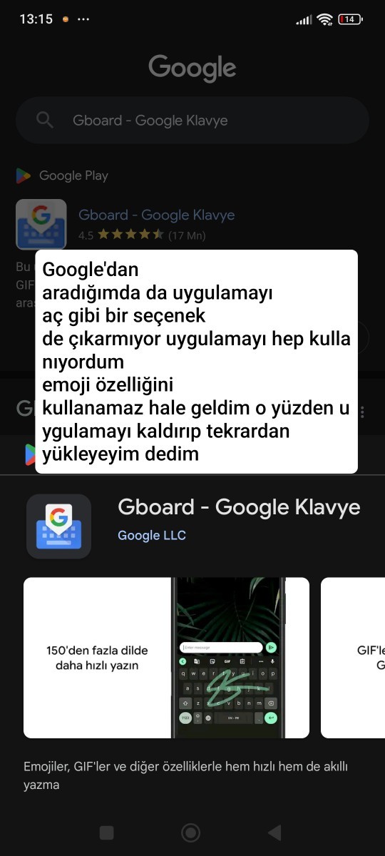 Google klavye uygulamasını kullanamıyorum?