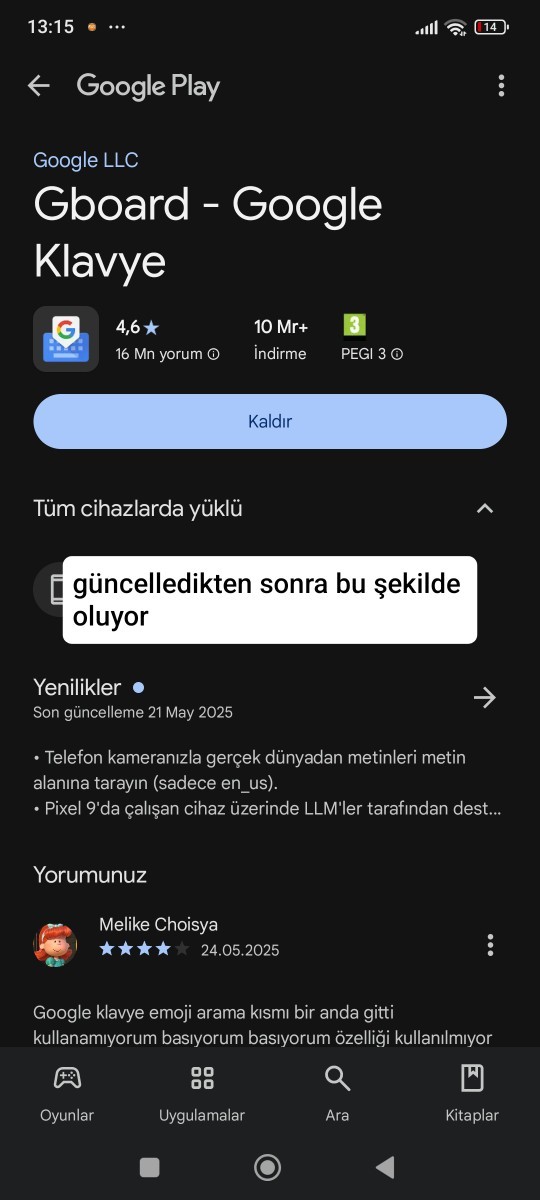 Google klavye uygulamasını kullanamıyorum?