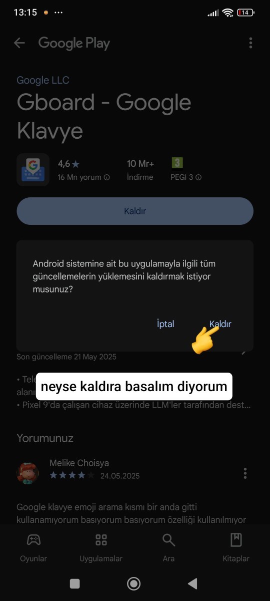Google klavye uygulamasını kullanamıyorum?