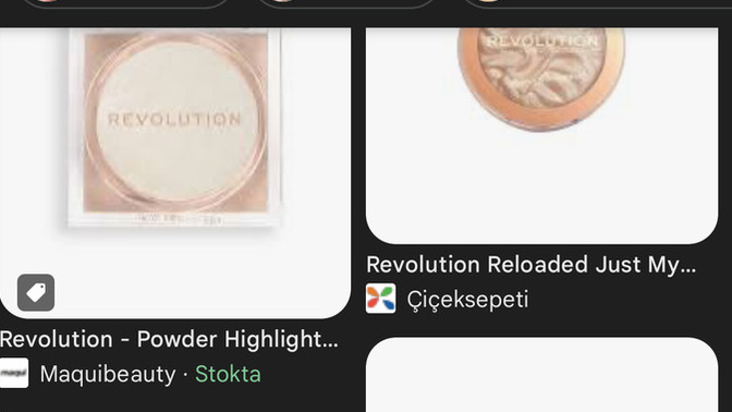 Kızlar bu revolution highlighter dediğiniz şey kürek helvasına benzemiyor mu ben mi yanlış görüyorum ?