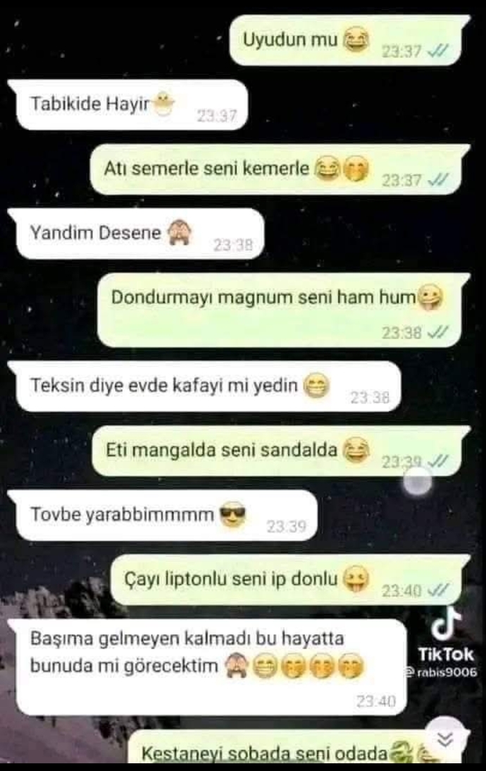 Uyudun mu? diye mesaj atandan olur mu?