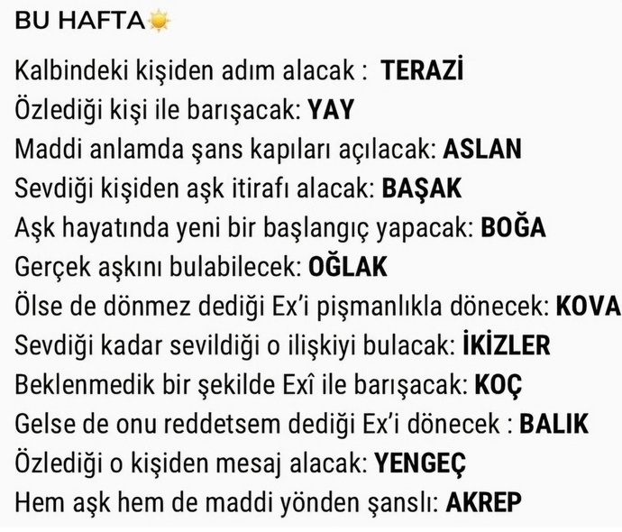 Burçları bu hafta neler bekliyormuş?