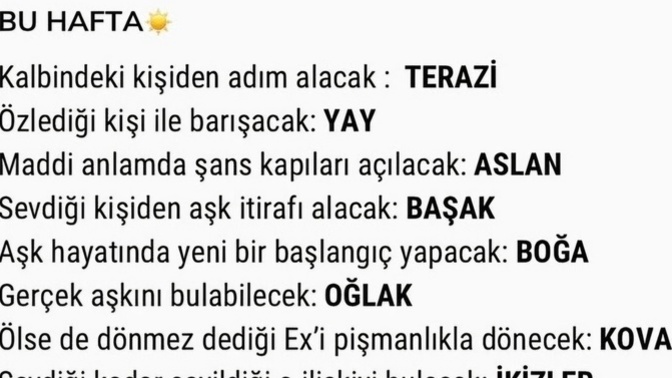 Burçları bu hafta neler bekliyormuş?