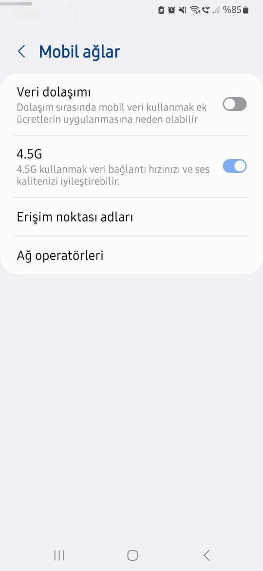 Samaung A34 5G cihazında 5g yi açma?