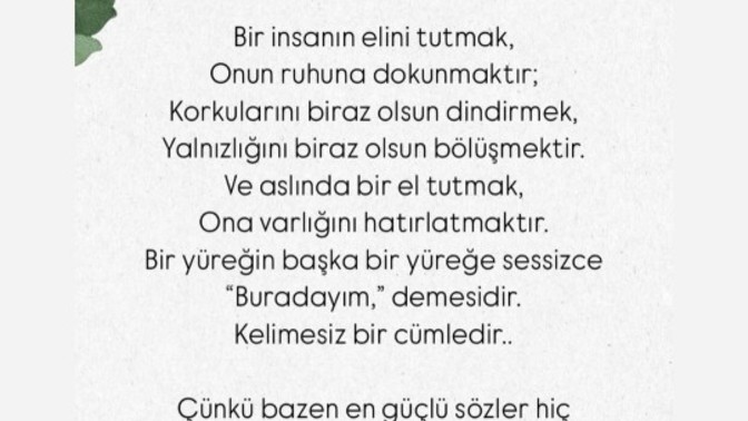 İnsan tuttuğu eli bırakmamalı mı yoksa bırakacağı eli tutmamalı mı?