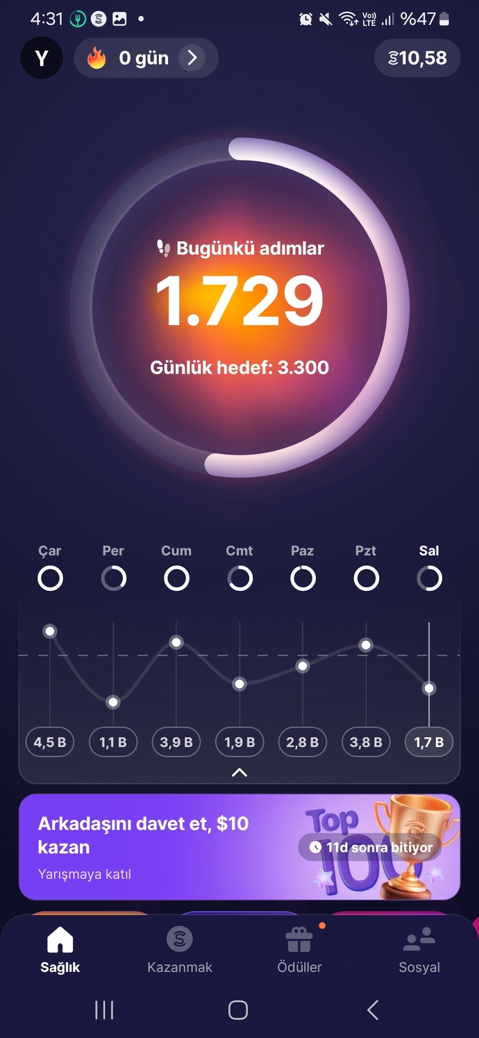 Günde kaç adım atıyorsun?
