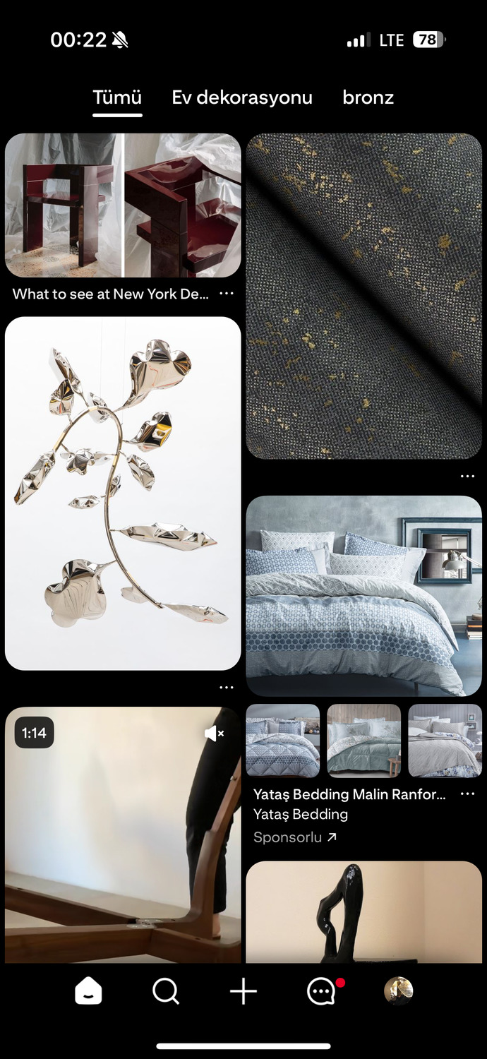 Pinterest sayfasında ilk ne çıkar genelde?