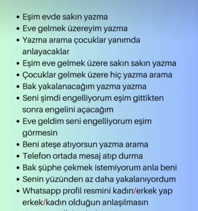 Evli kisiler eve giderken sevgililerine neyi tembihlerler?