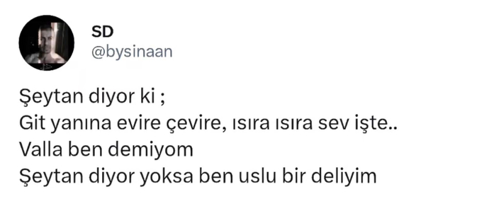 Şeytan diyor 😂