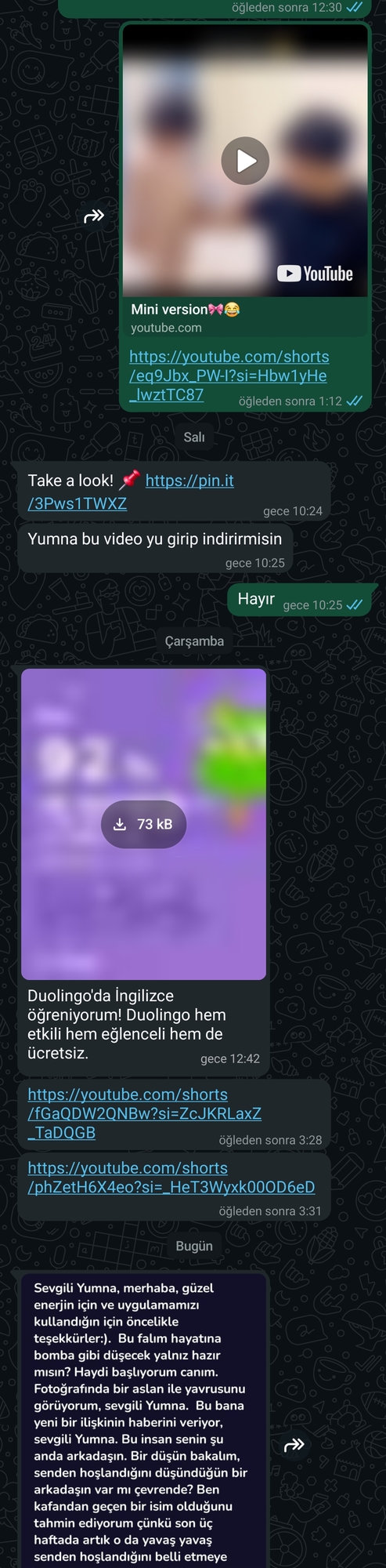 Kardeşiniz /ablanızla mesajlaşma larınız nasıl?