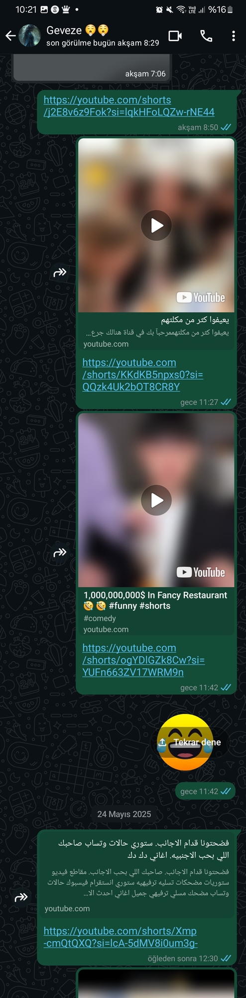 Kardeşiniz /ablanızla mesajlaşma larınız nasıl?