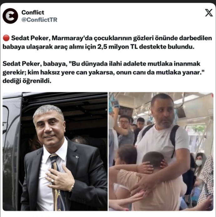 Sedat Peker Marmaray da darp edilen babaya 2 milyon tl destekte bulundu ! Ne düşünüyorsunuz?