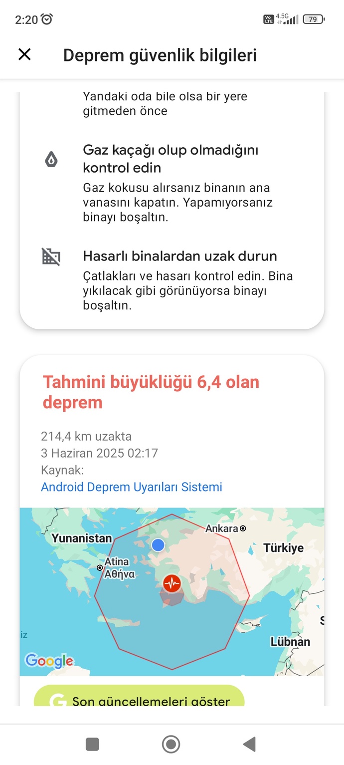 Depremi hissettiniz mi?