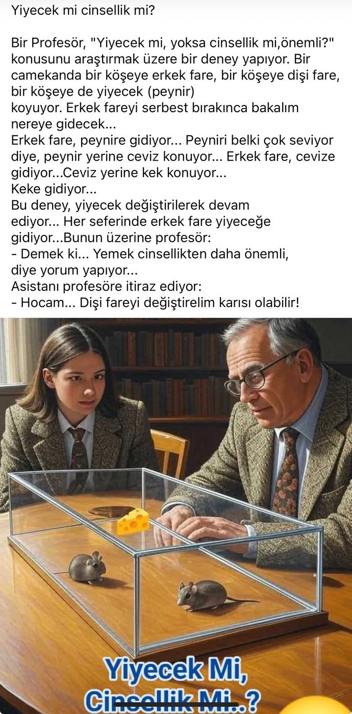 Yiyecek mi cinsellik mi?
