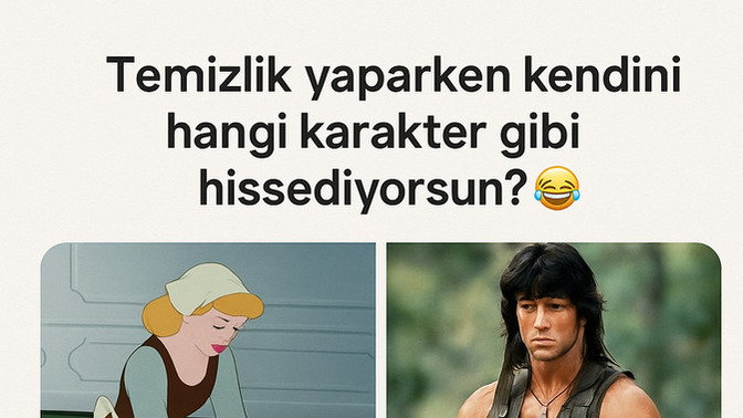 Temizlik yaparken kendini hangi karakter gibi hissediyorsun? 