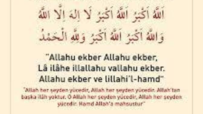 Yarın Teşrik tekbirleri başıyor. Teşrik tekbiri getirir misiniz?