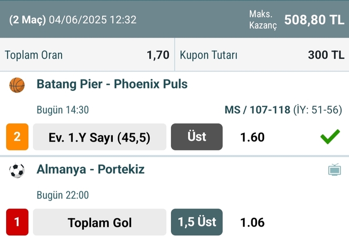 300 TL param var, 700 TL yapmak için iddaa oynadım😌 sizce bu kupon tutar mı ya?