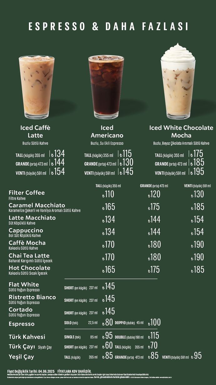 Starbucks’taki ürünlere %15 zam geldi. En ucuz kahve 110 TL oldu. Dışarıda kahve içiyor musunuz, pahalı mı sizce?